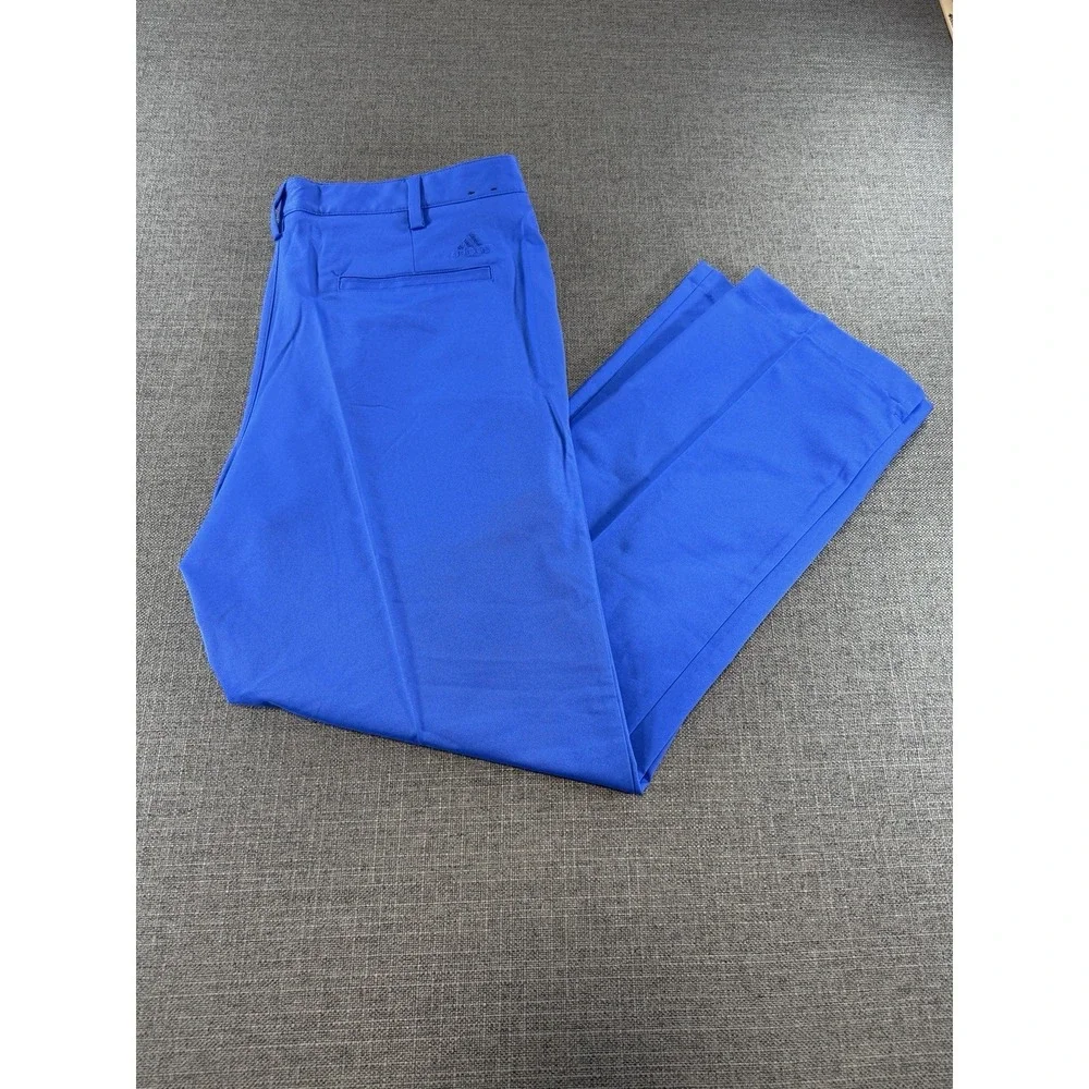 Adidas Golf Pants Men's 36x30 Blue Performance Stretch Flat Front Chino